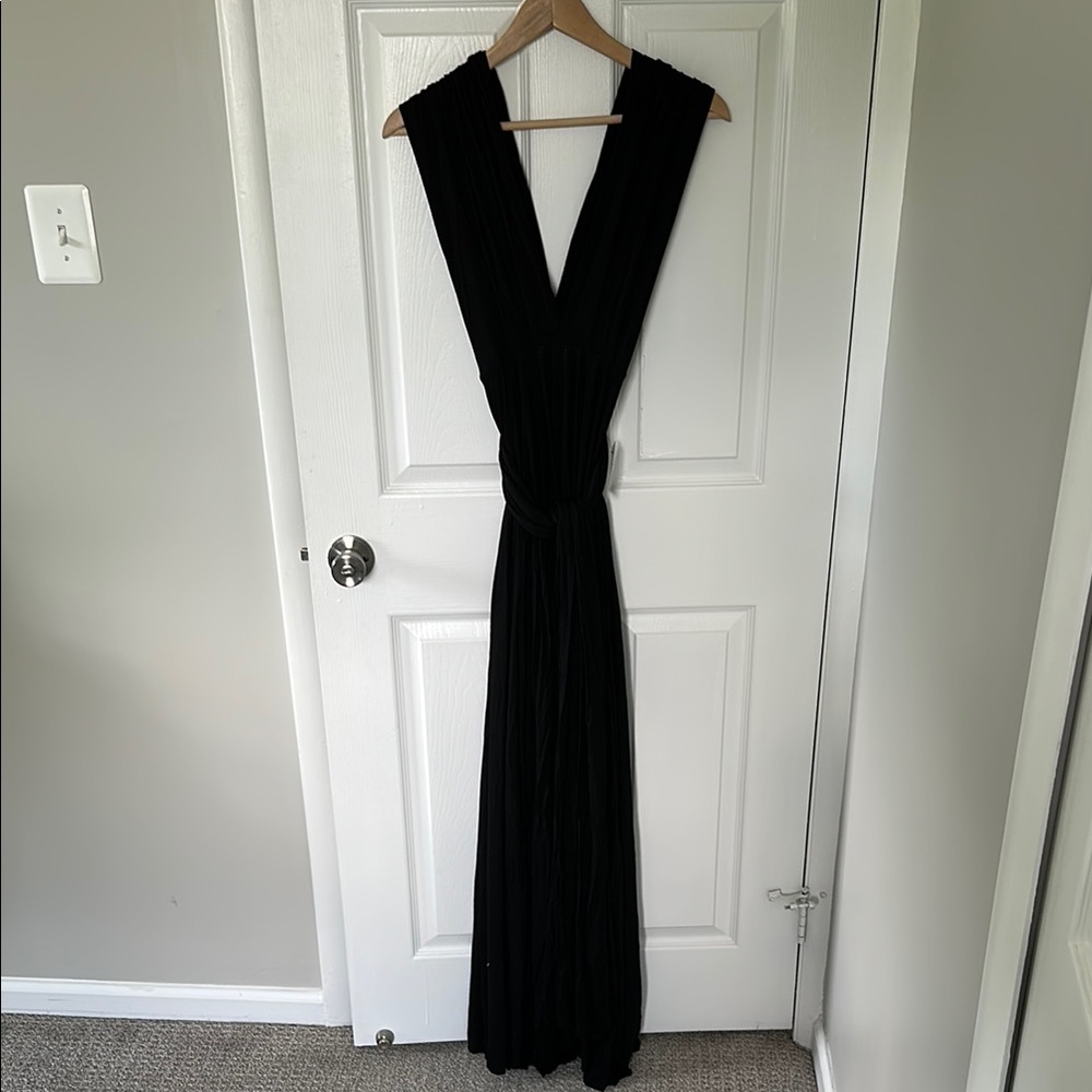 Elegant Black Evening Multi Wrap Dress